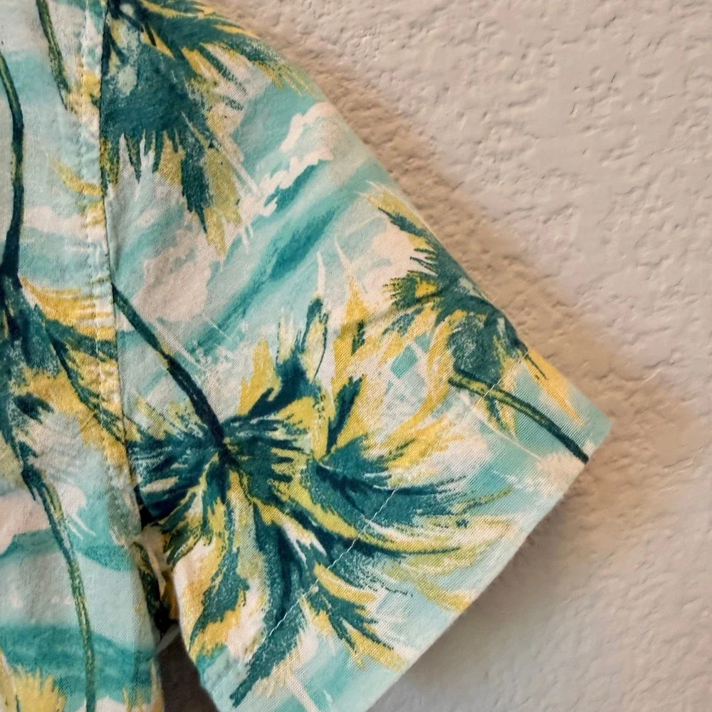Old Navy Boys Size 8 Palm Tree Tropical Shirt Swim Trunks 2 Piece Set